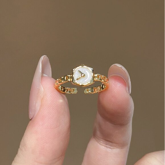 Adjustable Novelty Watch Ring Gold Tone - Picture 5 of 7